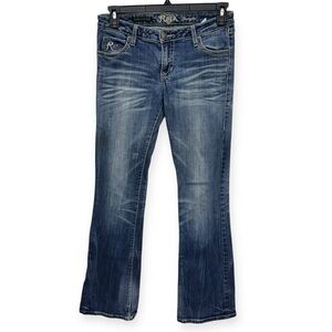 Rock by Wrangler Women’s Ultra Low Rise Boot Cut Jeans Size  3x34L.‎ 32”W.